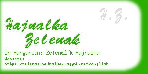 hajnalka zelenak business card